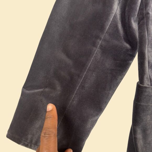 1970s grey velvet blazer by Club Nineteen, size 14 vintage womens suit jacket - Picture 8 of 8